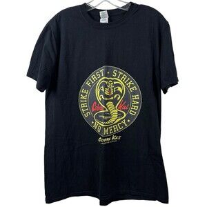 Cobra Kai Crew Neck Unisex Tee, Black, Size L  Karate Kid